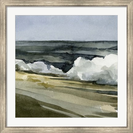 Framed Loose Watercolor Waves IV Print