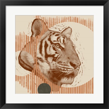 Framed Pop Art Tiger I Print