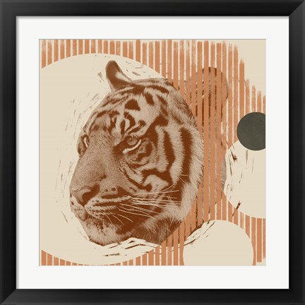 Framed Pop Art Tiger II Print