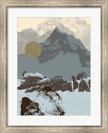 Framed Pop Art Mountain I Print