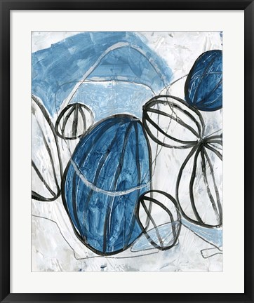 Framed Blue Lanterns III Print