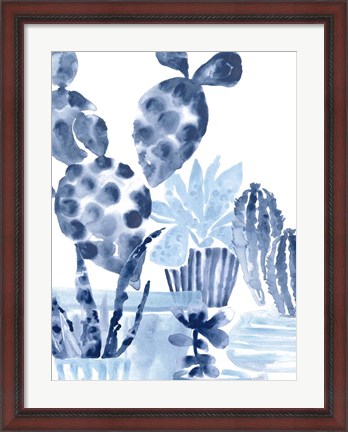 Framed Indigo Succulent II Print