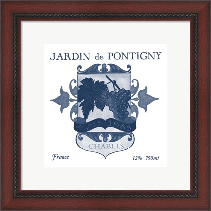 Framed Indigo Wine Labels I Print