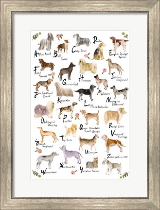 Framed Dog Alphabet Print