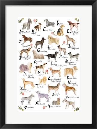 Framed Dog Alphabet Print