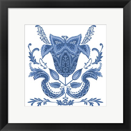 Framed Indigo Chintz II Print