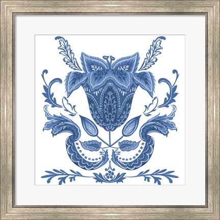 Framed Indigo Chintz II Print