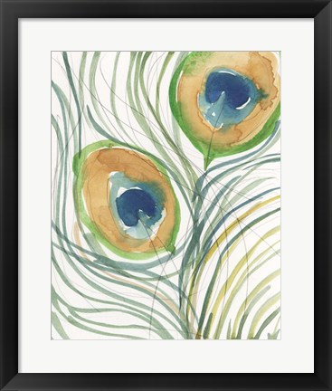 Framed Peacock Abstract I Print