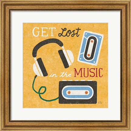 Framed Retro Desktop Headphones v2 Print