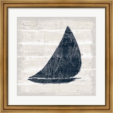 Framed Driftwood Coast I Blue Print