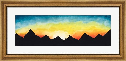 Framed Sunrise Over the Mountains Print