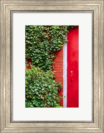 Framed Red Garden Door Print