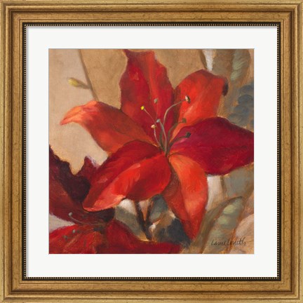 Framed Crimson Fleurish II Print