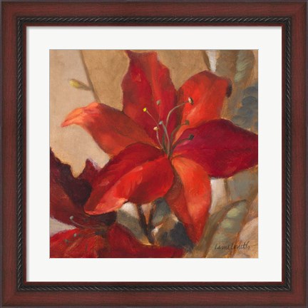 Framed Crimson Fleurish II Print