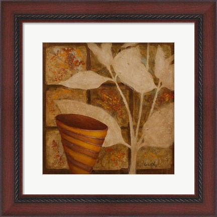 Framed Little Striped Vase II Print