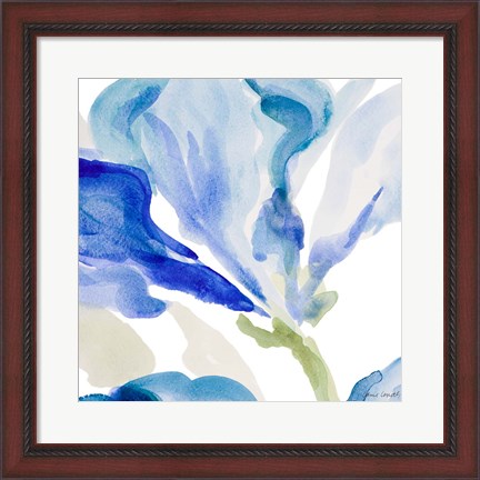 Framed Delicate Blue Square I Print