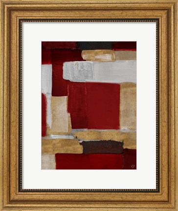 Framed Red and Gold Light I Print