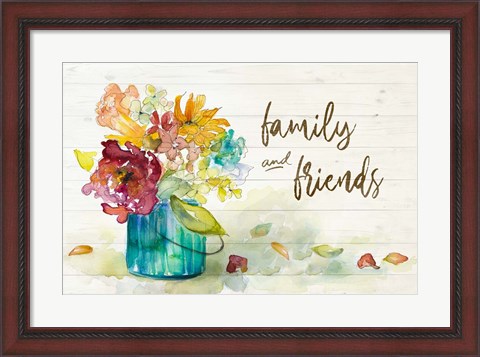 Framed Flower Burst Family and Friends Print