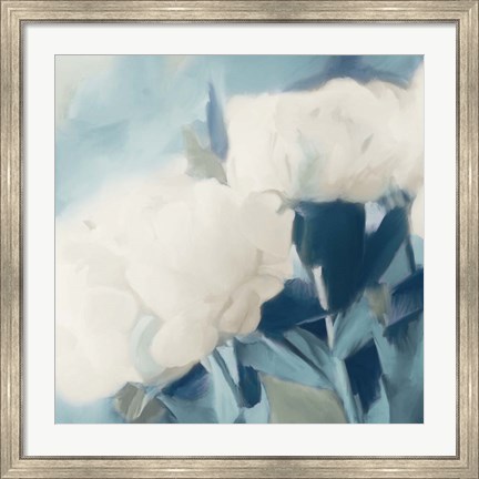 Framed White Roses II Print