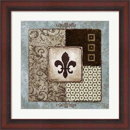 Framed Fleur de Lis I Print