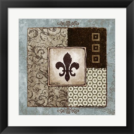 Framed Fleur de Lis I Print