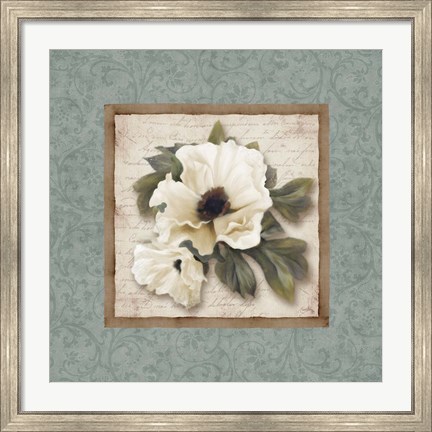 Framed Silversage Flower I Print