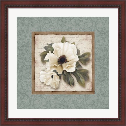 Framed Silversage Flower I Print