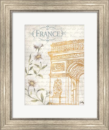 Framed Golden Paris II Print