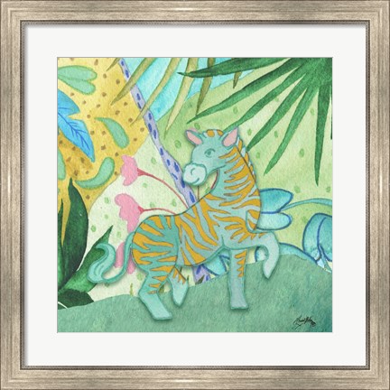 Framed Playful Zebra Print