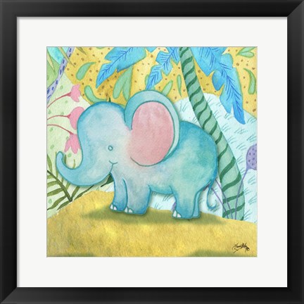 Framed Playful Elephant Print