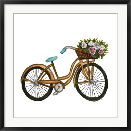 Framed Garden Bike Print