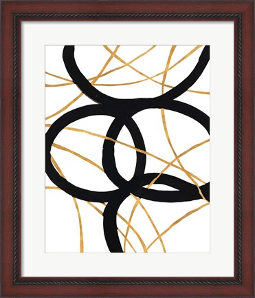 Framed Black and Gold Stroke I Print