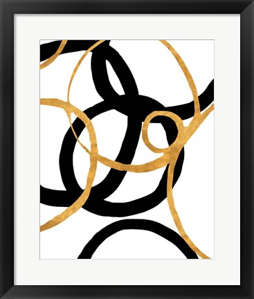 Framed Black and Gold Stroke II Print