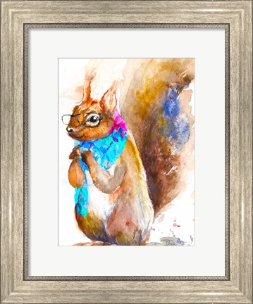 Framed Hipster Squirrel Print