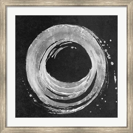 Framed Silver Circle on Black Print