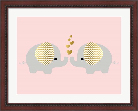 Framed Baby Ele Love Print