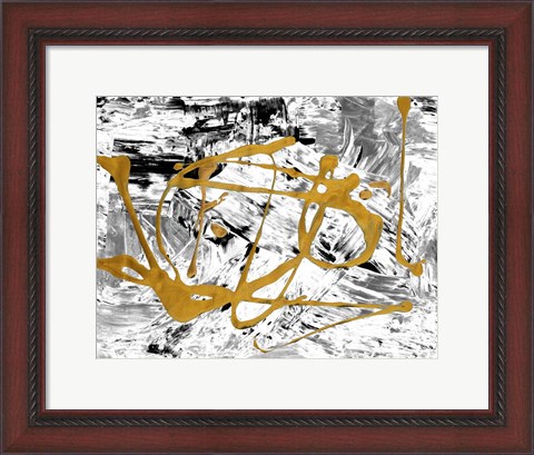 Framed Melting Colors and Gold II Print