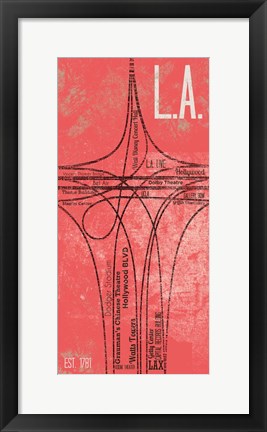 Framed LA Grid Panel Print