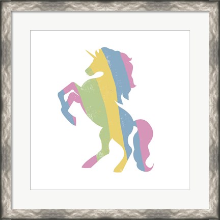 Framed Multicolor Unicorn Print