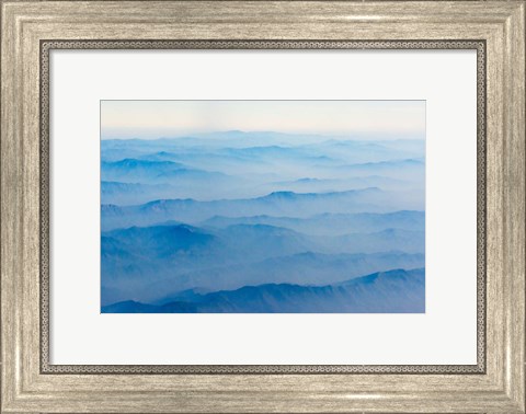 Framed Aerial View of Mountain, South Asia Print