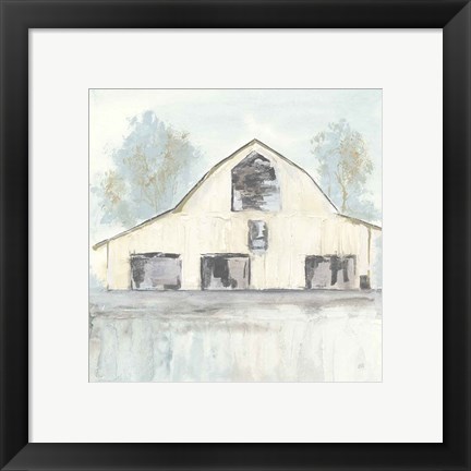 Framed White Barn V Print