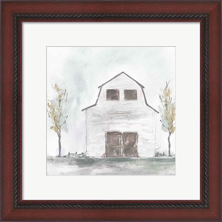 Framed White Barn IV Print