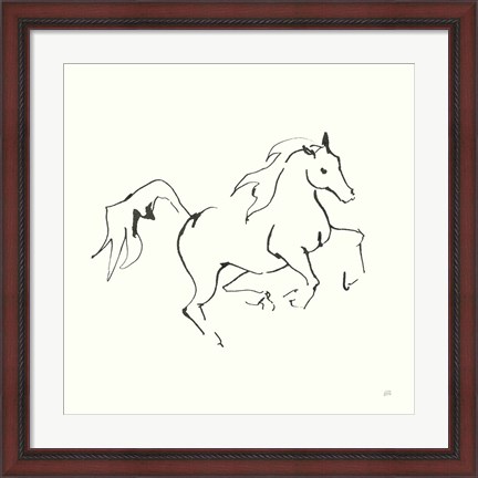 Framed Line Horse V Print