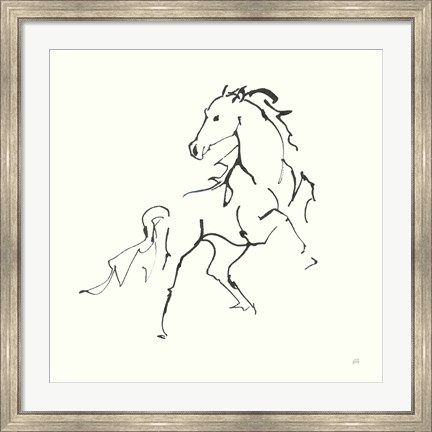 Framed Line Horse IV Print