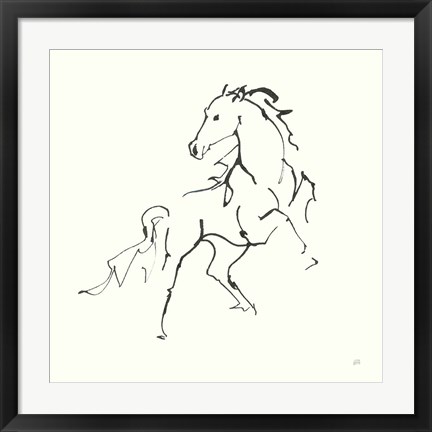 Framed Line Horse IV Print