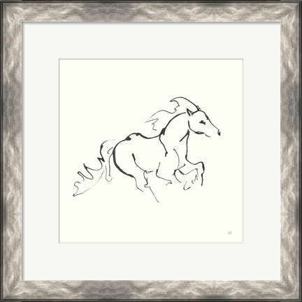 Framed Line Horse II Print