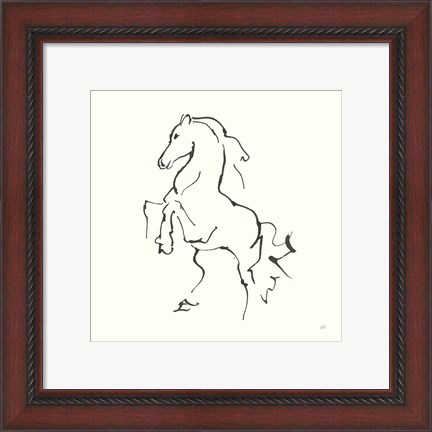 Framed Line Horse I Print