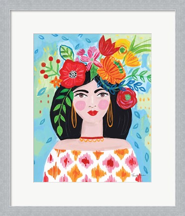 Framed Boho Girl II Print