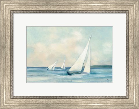 Framed Sailboats at Sunrise Print