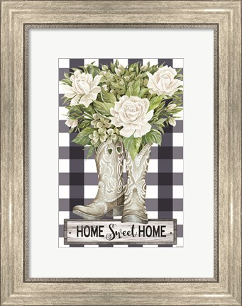 Framed Home Sweet Home Cowboy Boots Print